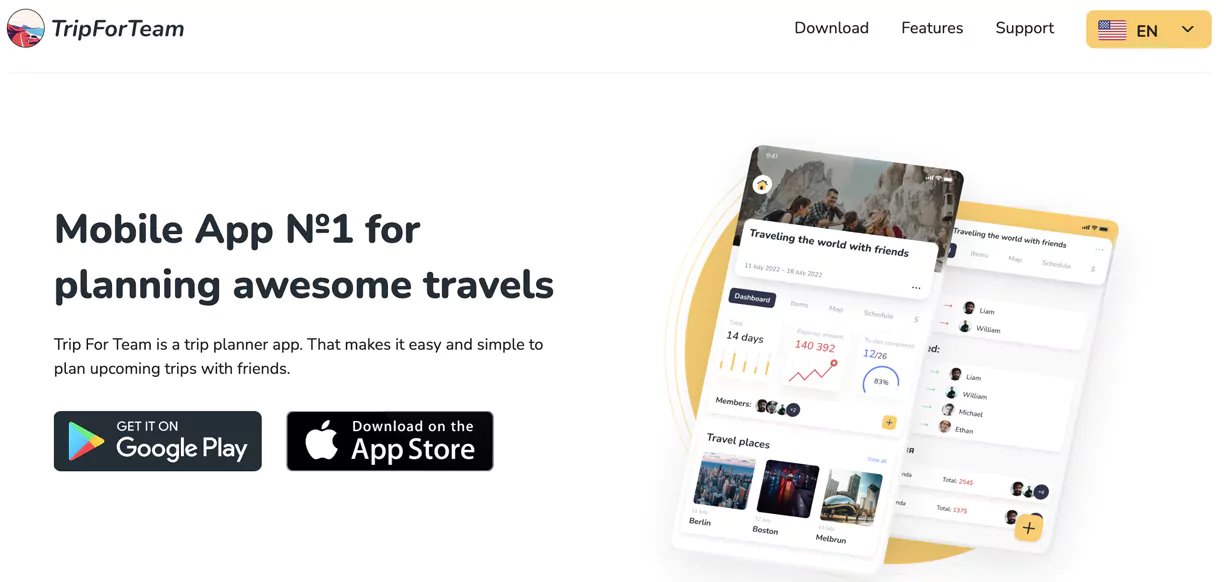Кейс web-студии GoodFellazz - Trip for Team — мобильное приложение для путешественников